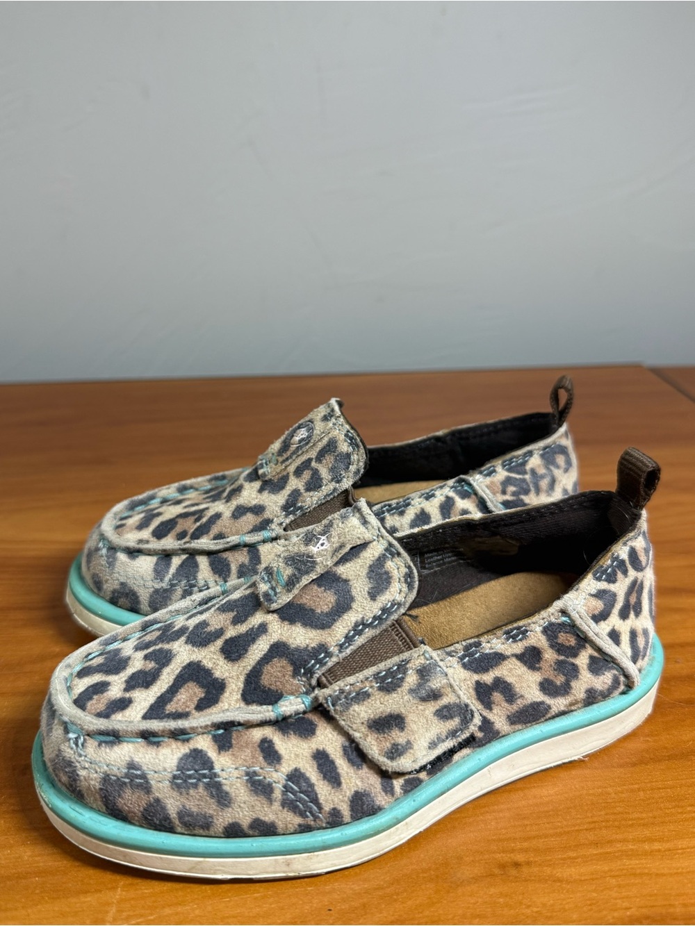 Ariat Toddler Girl's Natalie Leopard Print Cruiser Shoe Loafer Slip on Western 8